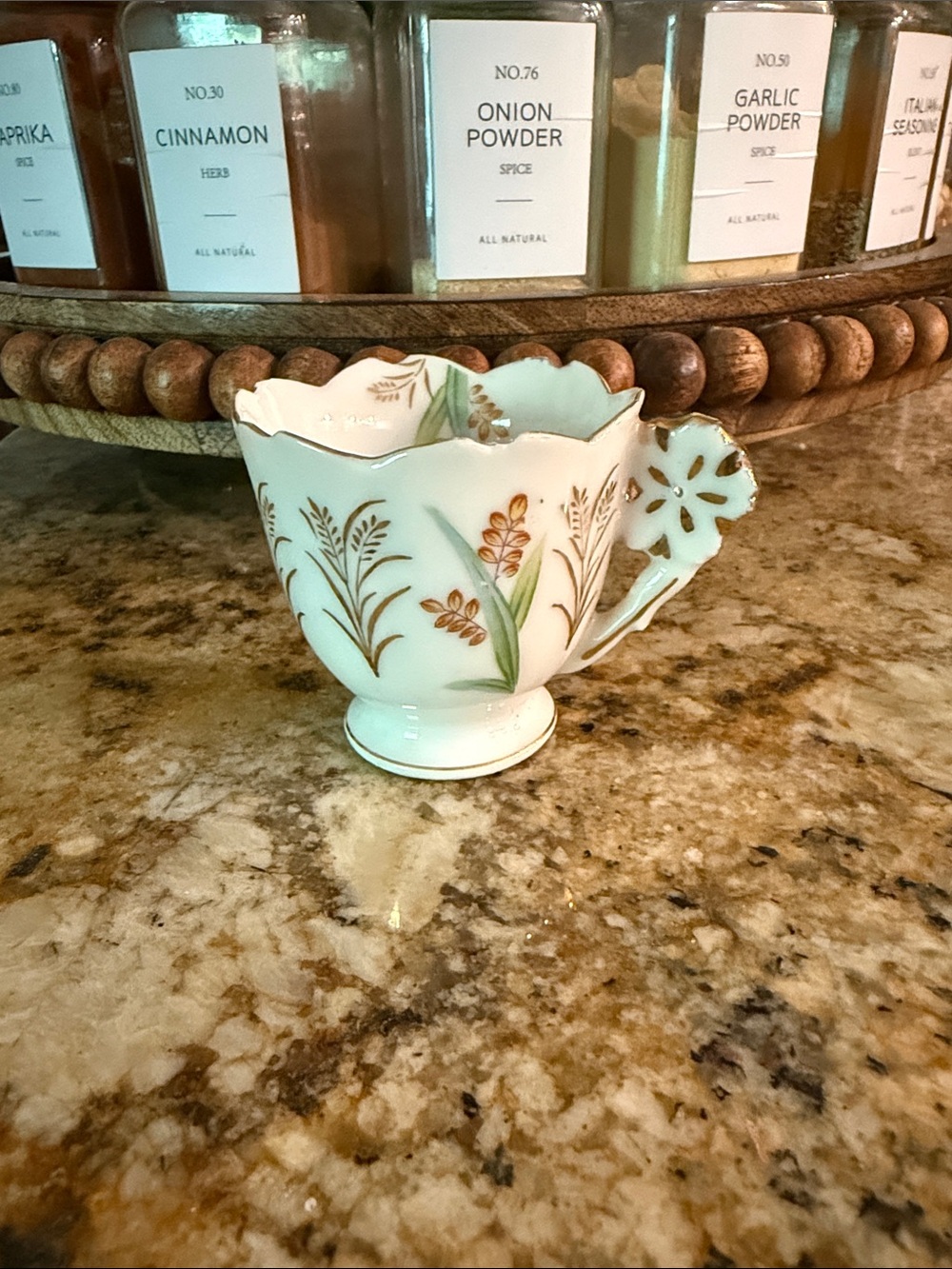Ucagco Demitasse Tea Cup - Vintage Japan Floral Porcelain